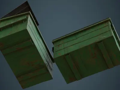 Dumpster 2C Low-poly 3D model