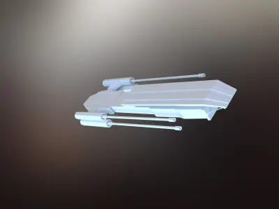 Sci-fi war spaceships collection Low-poly 3D model