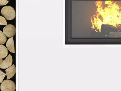 Large Wall Fireplace 3D model