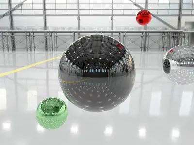 HDRI - Airplane Hangar Interior 11 - 8192x4096 Texture