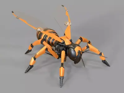 Robot wasp mechanical 3D model
