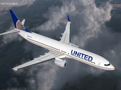  United Airlines Boeing 737-900 with Interior 