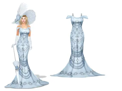 Cake Dress Low-poly 3D model