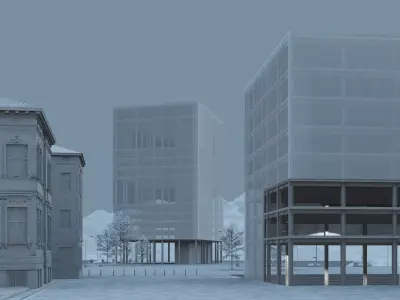 Modern Urban neighbourhood Trieste 3D model