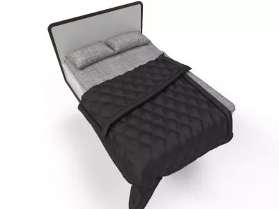 Bed High poly in box on street 3D model