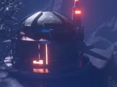 3d Low Poly Dark Concept Art Scene Low-poly 3D model