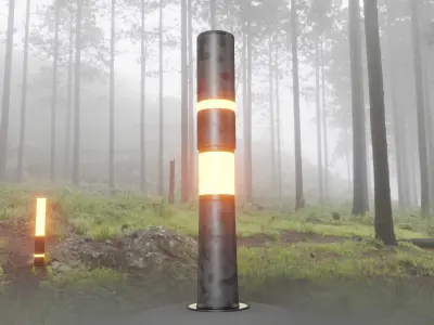 Galvanized Light-Column -29- Street-Light 9 Low-poly 3D model