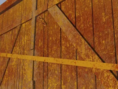 Old gates 1 PBR  Low-poly 3D model