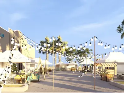  3D Exterior Scene 3D model design noel and public 3D model