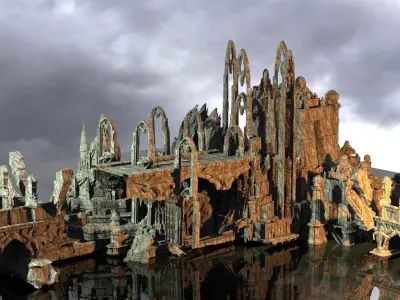 Elven temple ruins Temple kitbash 2  3D model