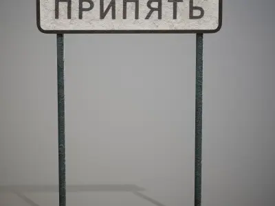 Pripyat sign  Low-poly 3D model