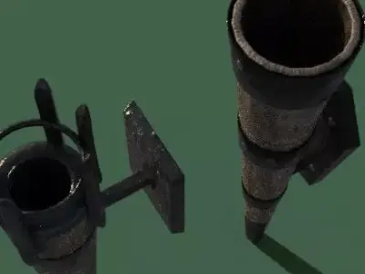 torchs old medieval Low-poly 3D model