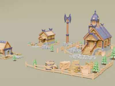 Viking village 3D model
