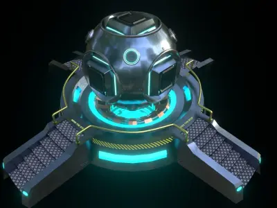 Sci-Fi Reactor Low-poly 3D model
