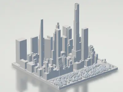 MIDTOWN MANHATTAN SKYSCRAPERS - CENTRAL PARK 3D print model