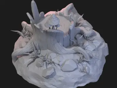 Fantasy stump 3D model
