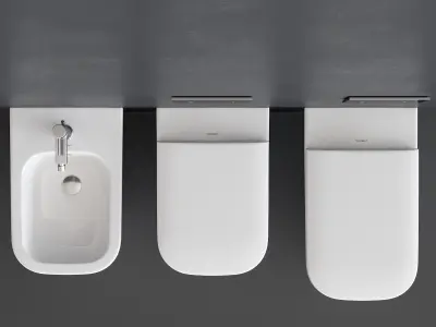 Duravit HAPPY D 2 Wall-hung WC Low-poly 3D model