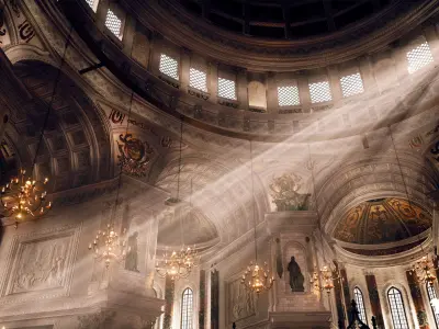 Baroque Cathedral Environment Low-poly 3D model