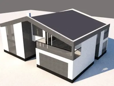 House modern on beach 3D model