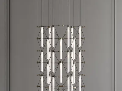 trio 1 modern chandelier hanging from ceiling 3D model
