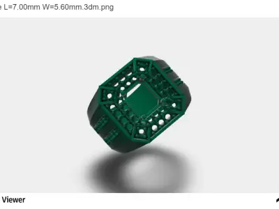 Women Ring  A Stunning Asscher-cut Center Stone 3D print model