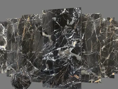 Marble Set Museum Laurent Black 80x160 Texture