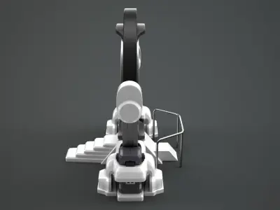 Teleport spaceship with circular mirror 3D model