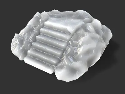 stairs stone 12 Low-poly 3D model