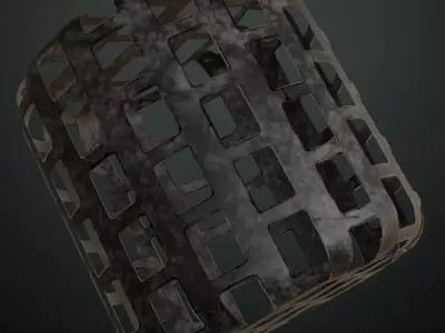 Dark Perforated Metal Rounded Rectangles PBR SEAMLESS Texture