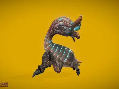 Aliens Spitter Low-poly 3D model