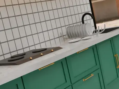 Kitchen Interior Low-poly 3D model
