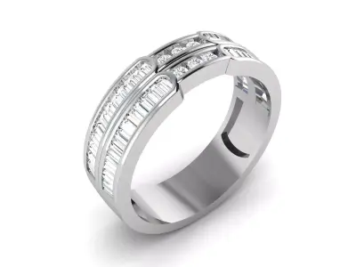 Diamond Ring For Women 3d Print Model 3D print model 22
