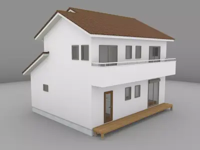 House model for background 22 Low-poly 3D model