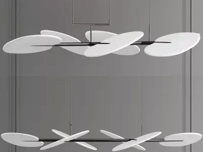 BOTANICA pendant light with leaves hanging from ceiling 3D model