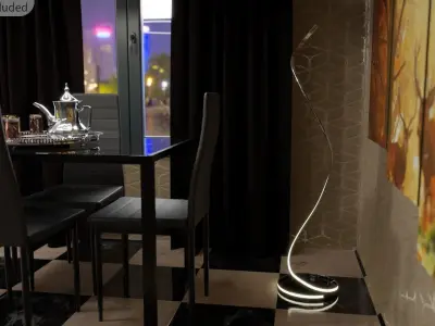 Modern Floor Lamp Low-poly 3D model