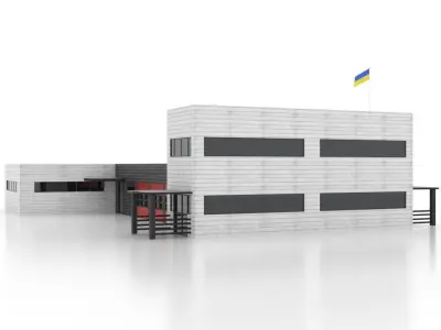 Ukraine Fire Station - 1 Low-poly 3D model