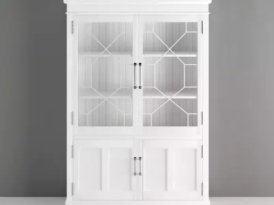 Display cabinet with glass doors 3D model