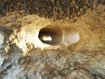 Cave 14 - Complex Cave Base Environment  Low-poly 3D model