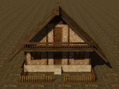 Medieval house six 19 Low-poly 3D model