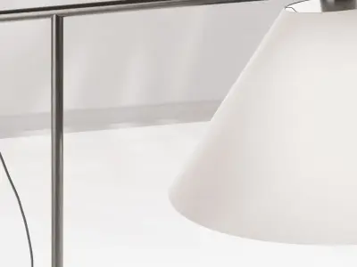 Crate and Barrel Luka Petite Floor Lamp Iron and Oak 3D model