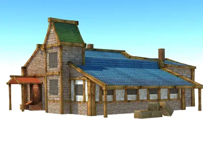 Village house - Low poly Low-poly 3D model purchase