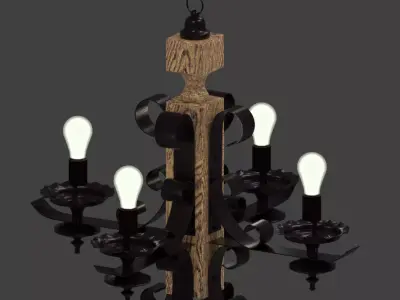 Rustic Chandelier 3D model