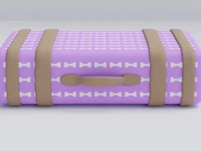 Old Suitcase Low-poly 3D model