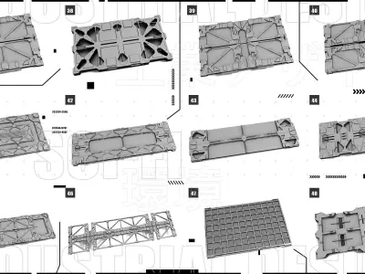 KITBASH PACK SCI-FI WALLS Vol5 3D model