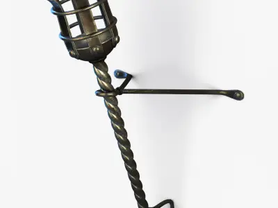 Medieval Torch 2 Low-poly 3D model