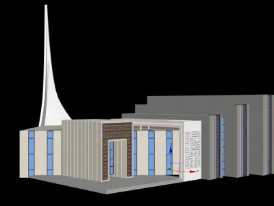 Mosque Islamic design 3D model 3D model