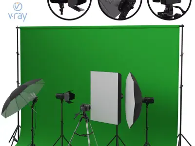 Photo Studio Set 3D model