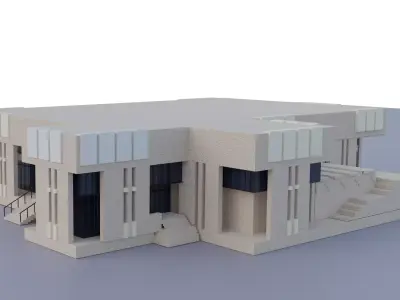 University building Low-poly 3D model