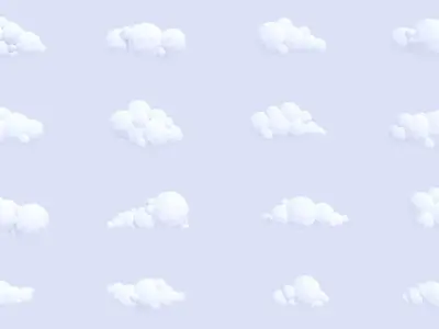 LowPoly Clouds Pack Low-poly 3D model