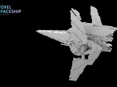 3D model VOXEL SPACESHIP Collection 5 3D model